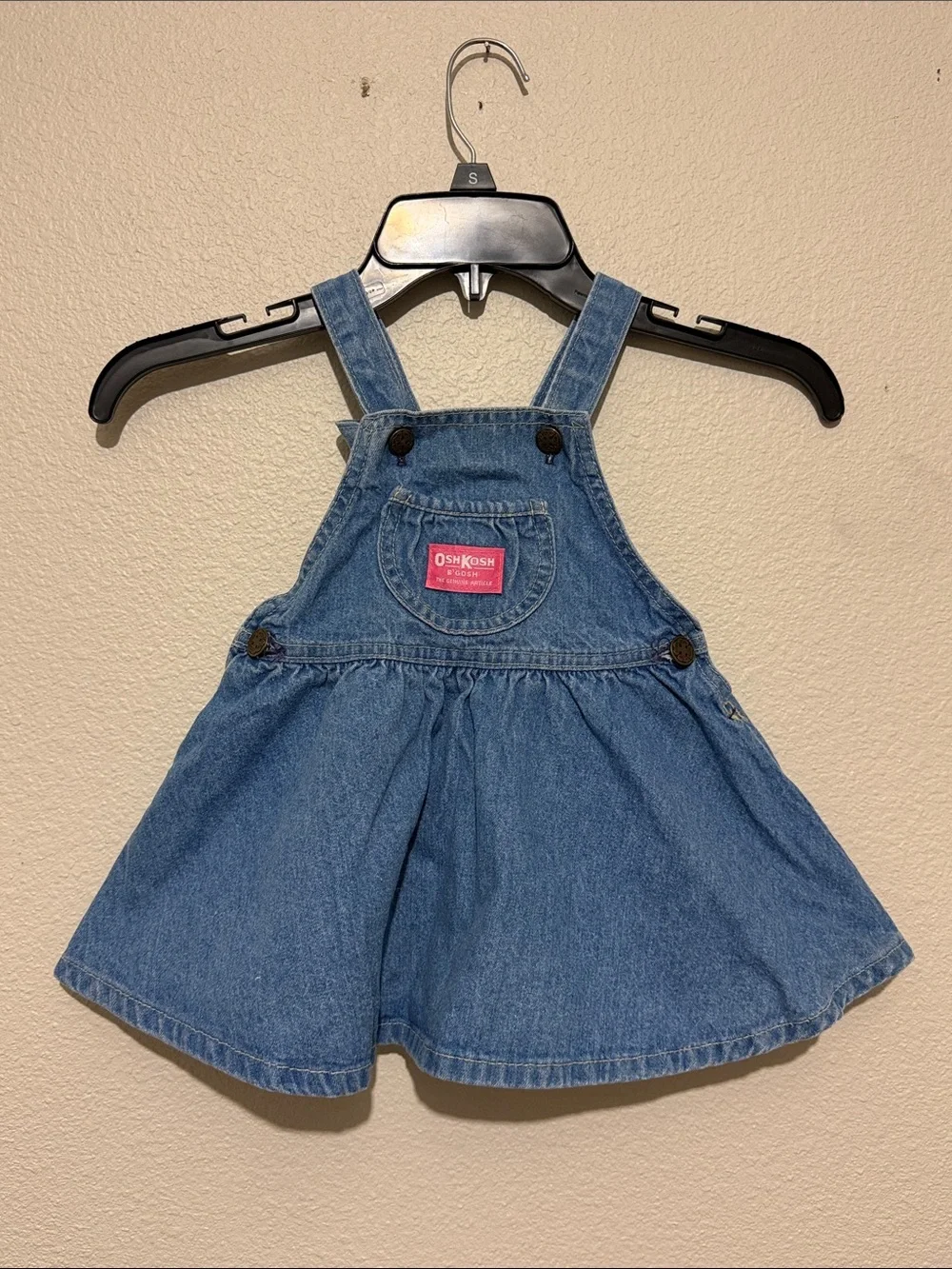 OshKosh B'gosh Vintage Blue Denim Skirtall Full Circle Overall Dress Girl’s